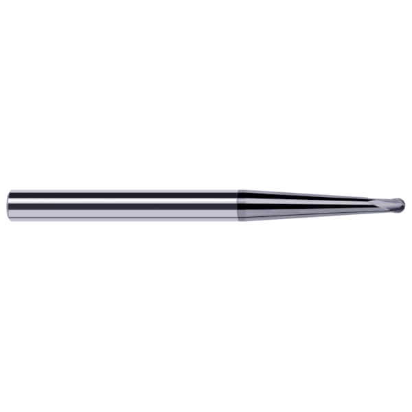 High Helix End Mill for Medium Alloy Steels - Ball, 0.0150" (1/64), Neck Dia.: 0.0300"